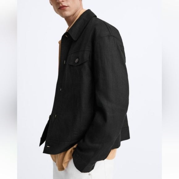 Zara Men’s Linen Jacket Sz-L - Picture 4 of 10